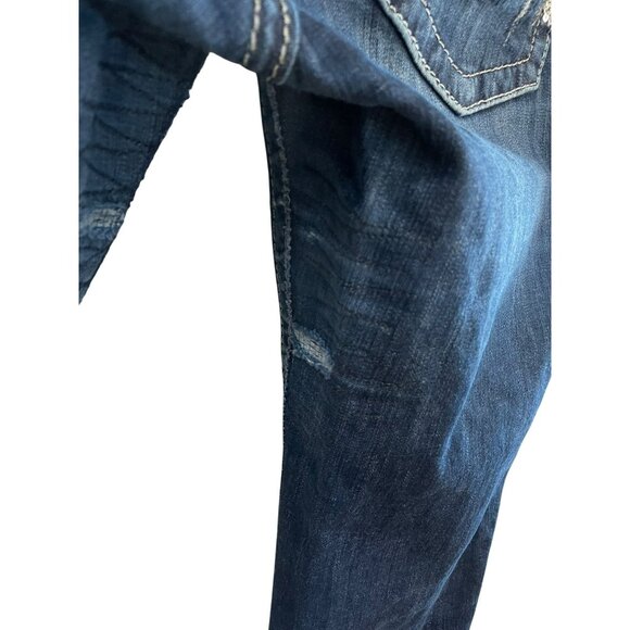 Miss Me Womens Bootcut Jeans Size 29 Distressed Blue Denim With Embellished Pock - Picture 5 of 10